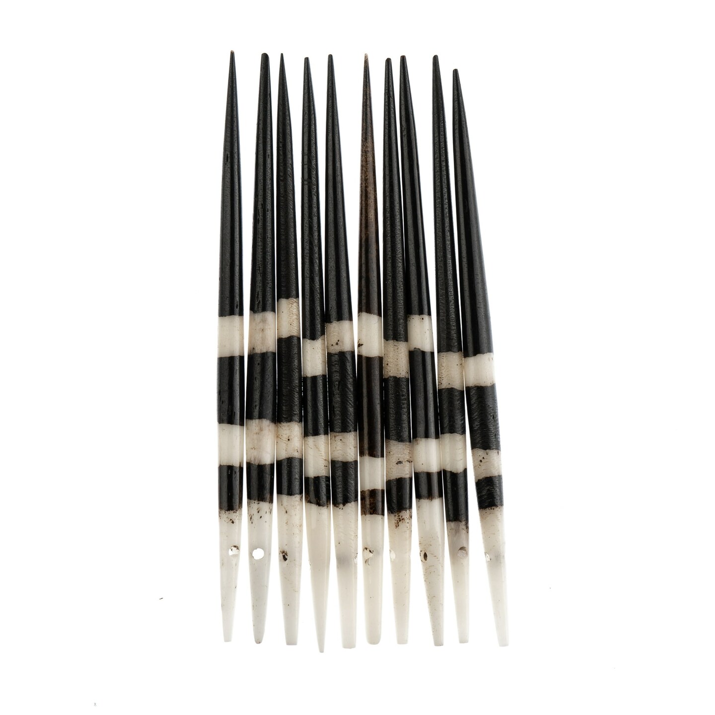 John Bead African Imitation Porcupine Quills Bone Beads, 10pcs