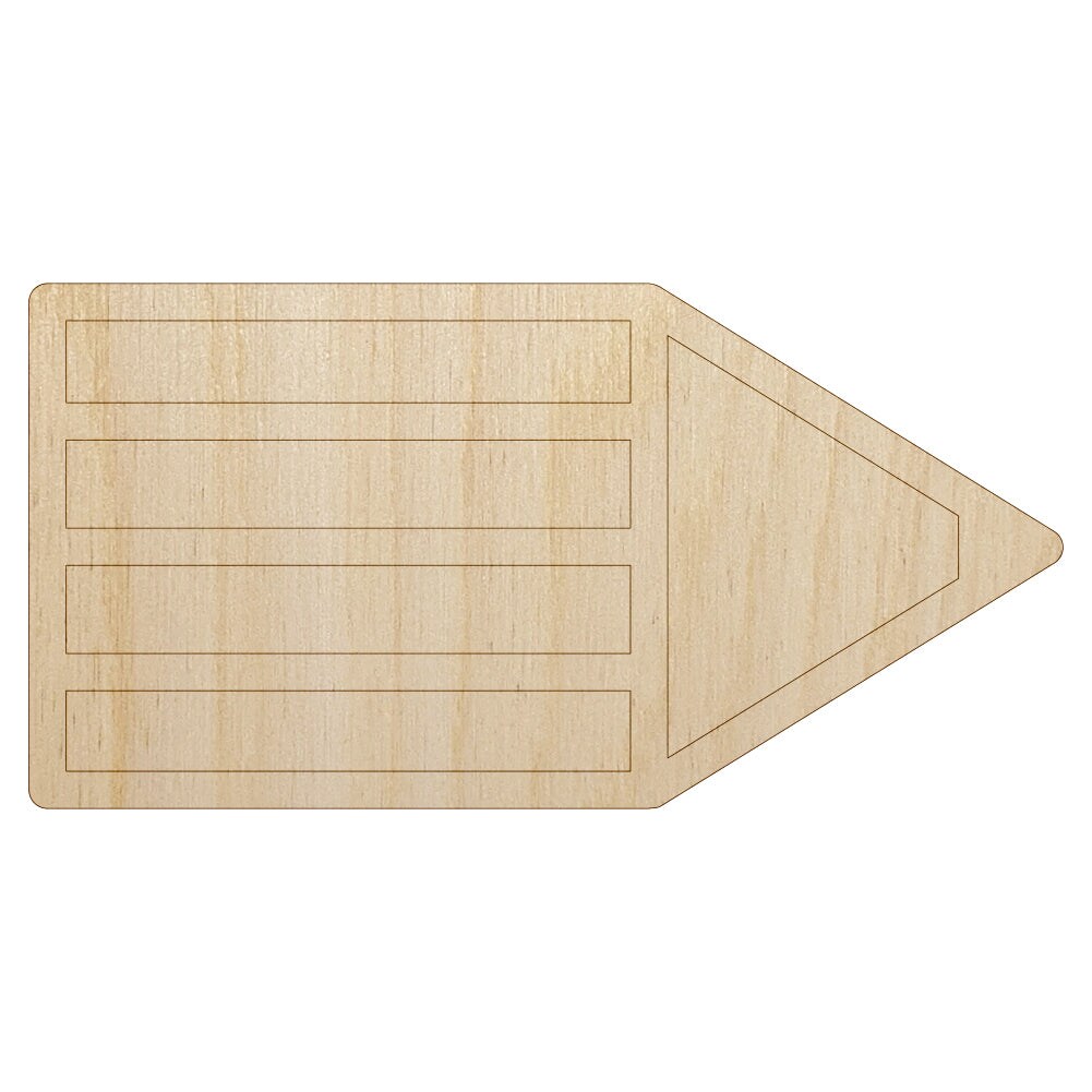 Pencil Stub Writing Homework Unfinished Wood Shape Piece Cutout for DIY Craft Projects