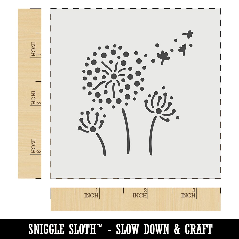 Dandelion Seeds Blowing Away Wall Cookie DIY Craft Reusable Stencil