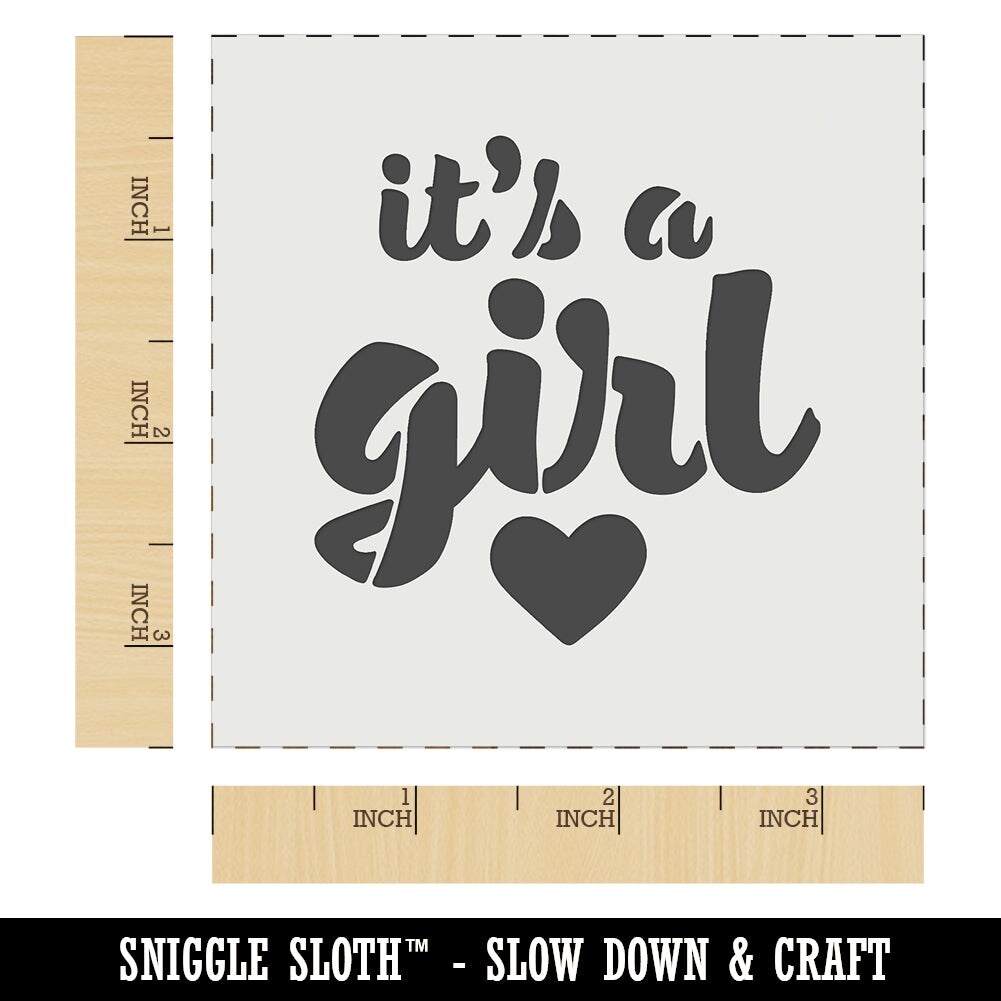 It&#x27;s a Girl Baby Shower Party Wall Cookie DIY Craft Reusable Stencil