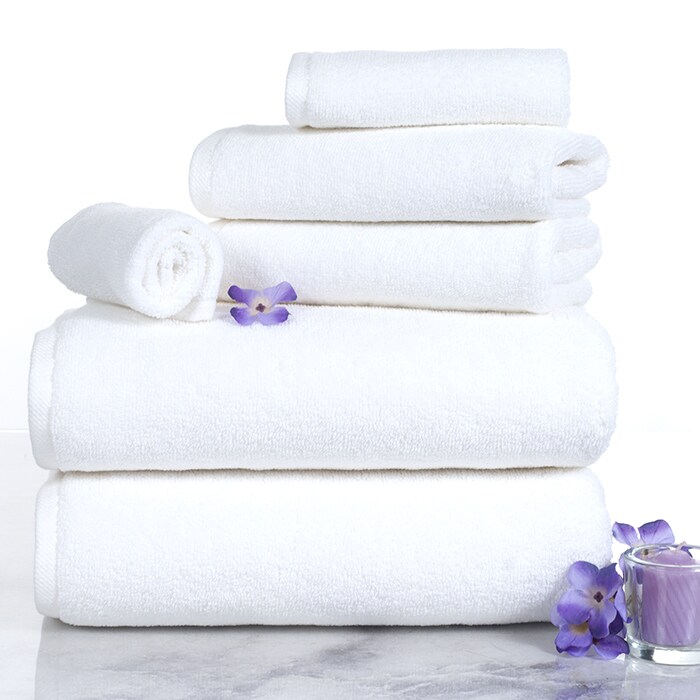 Lavish Home 100% Cotton White Zero Twist Towel Set 6 Piece 625 Gsm Soft Absorbent