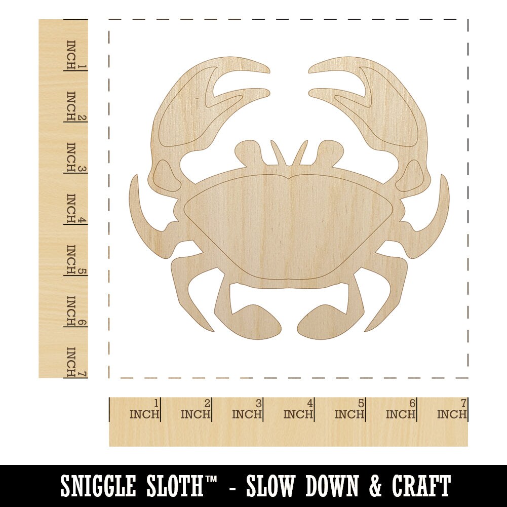 Crab Icon Unfinished Wood Shape Piece Cutout for DIY Craft Projects