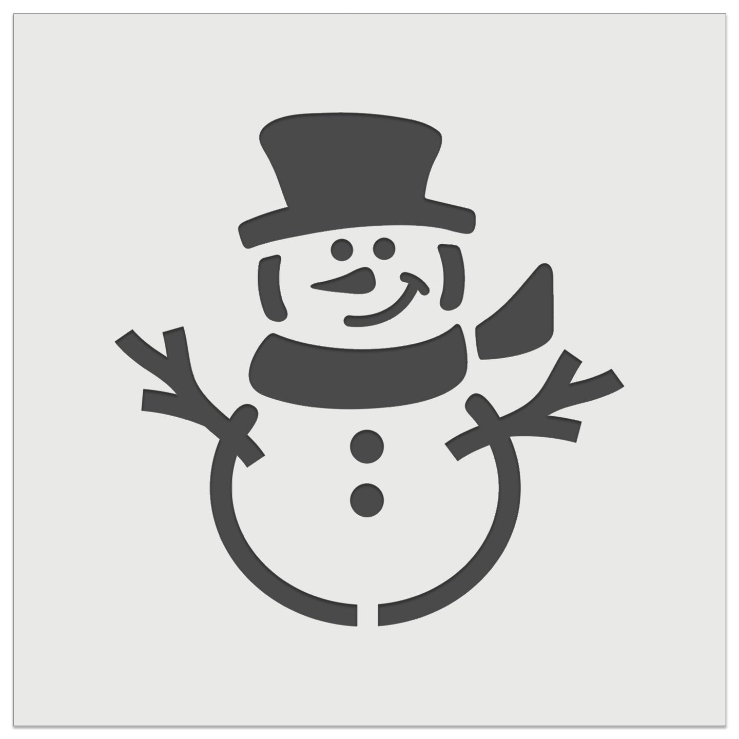 Smiling Snowman Winter Christmas Wall Cookie DIY Craft Reusable Stencil