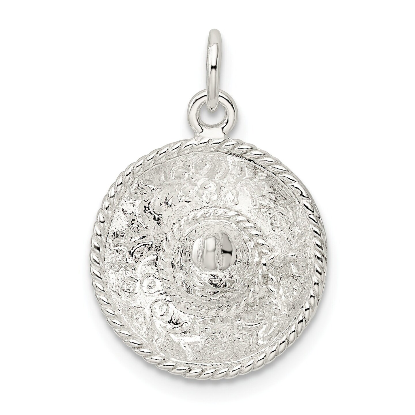 Sterling Silver Sombrero Charm Pendant Jewelry Mexico 20mm x 15mm