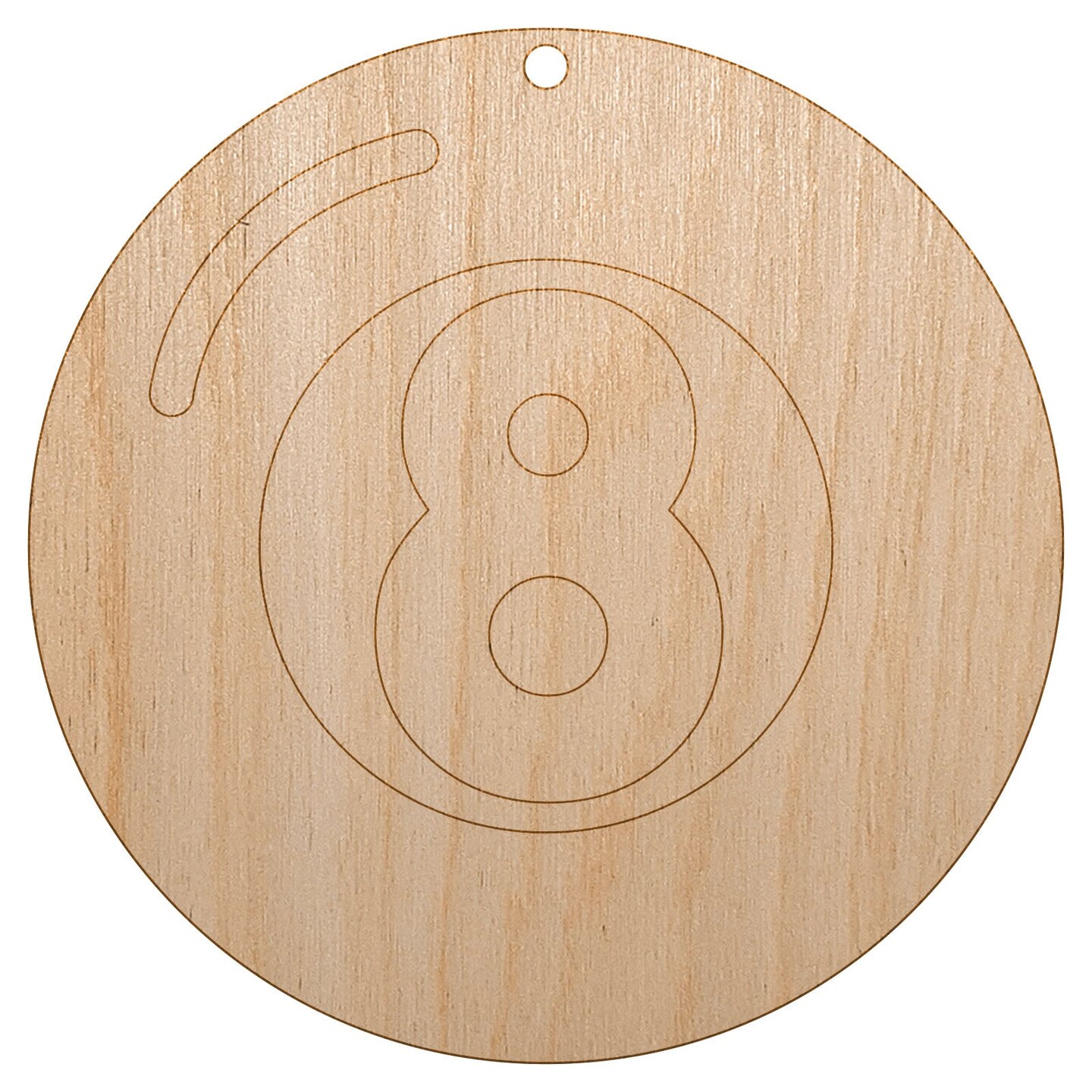 8 Eight Ball Billiards Pool Unfinished Craft Wood Holiday Christmas Tree DIY Pre-Drilled Ornament