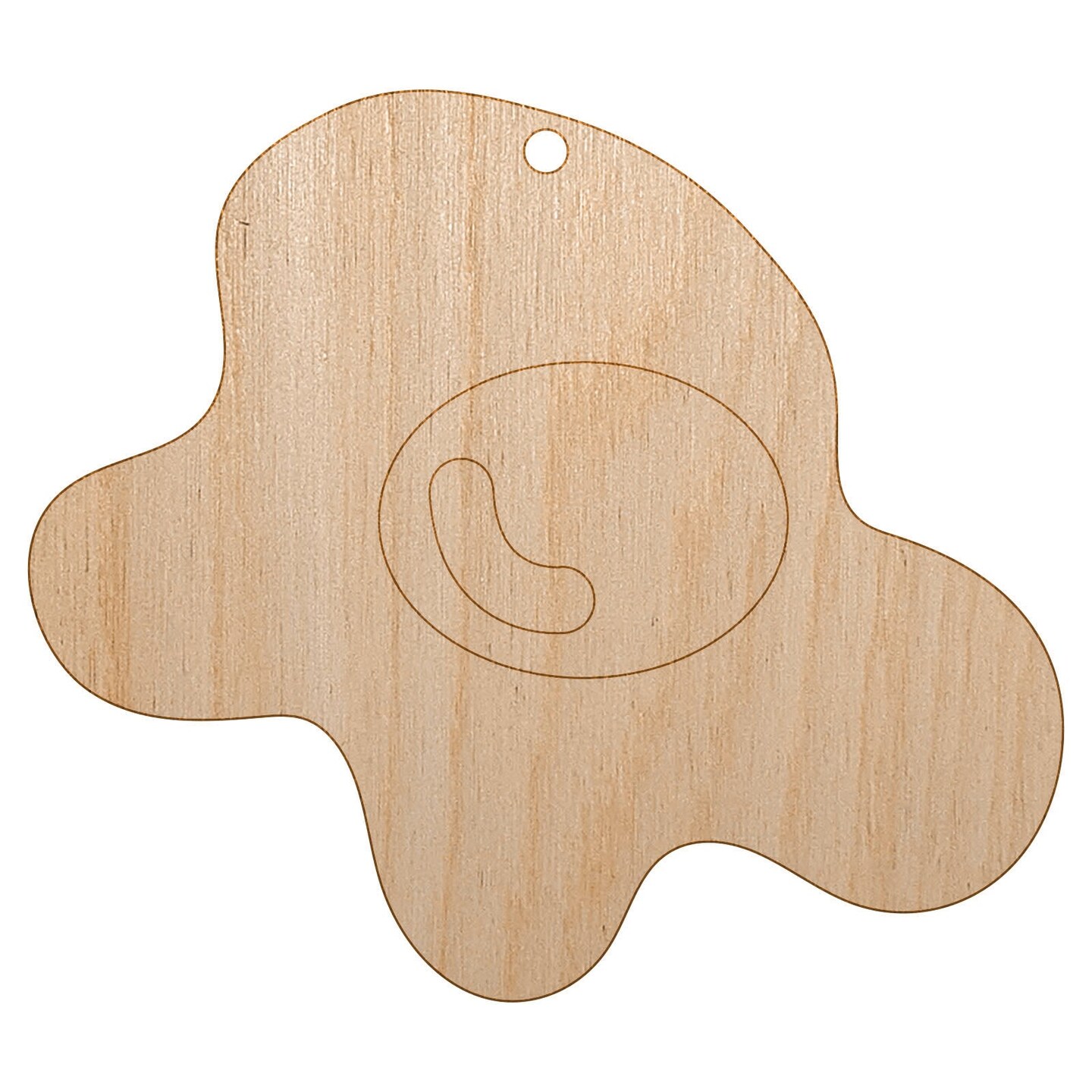 Egg Cooked Sunny Side Up Unfinished Craft Wood Holiday Christmas Tree DIY Pre-Drilled Ornament