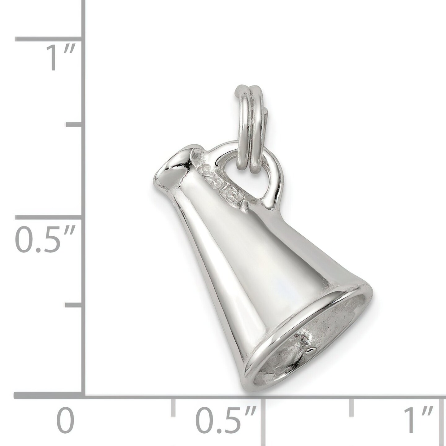 Sterling Silver Megaphone Charm &#x26; 18&#x22; Chain Jewerly 22.1mm x 12.9mm