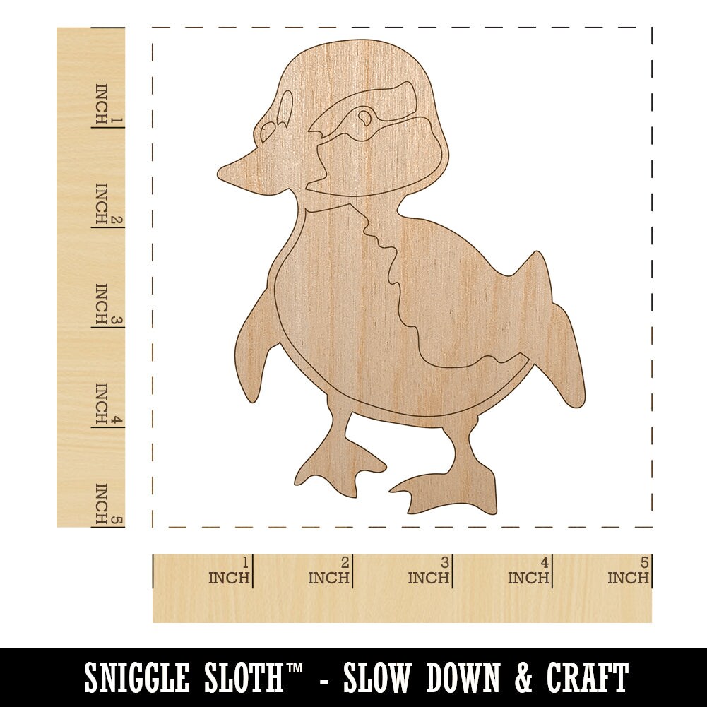 Cute Baby Duck Duckling Unfinished Wood Shape Piece Cutout for DIY Craft Projects