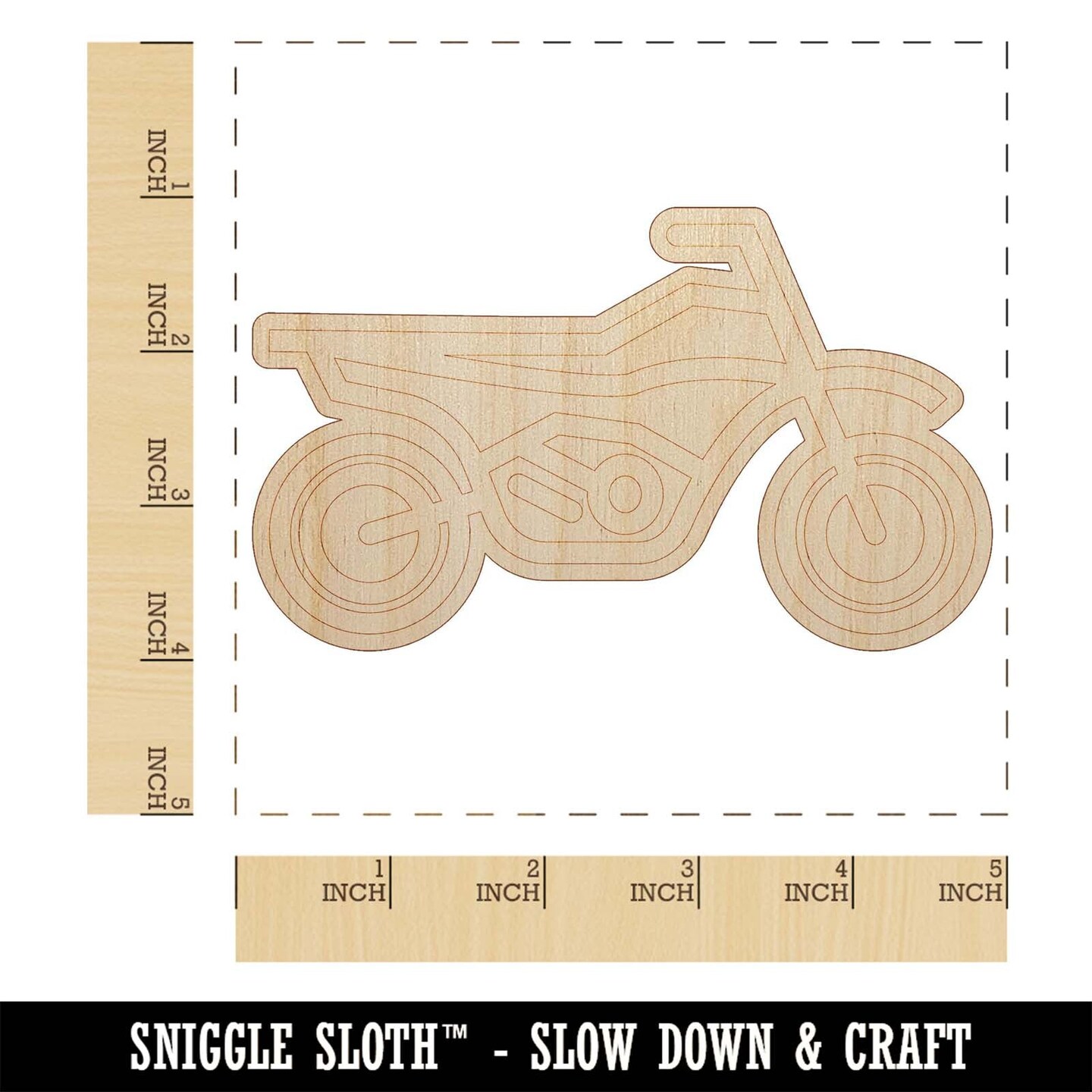 Dirt Bike Off-road Motorcycle Vehicle Unfinished Wood Shape Piece Cutout for DIY Craft Projects
