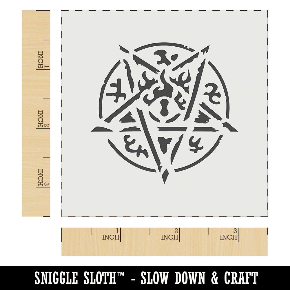 Cthulhu Elder Sign Eldritch Horror Pentagram Wall Cookie DIY Craft Reusable Stencil