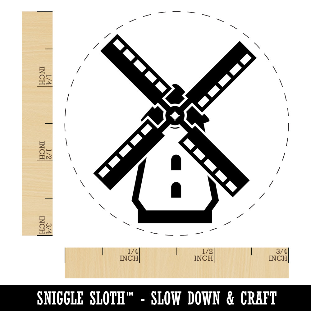 Dutch Windmill Self-Inking Rubber Stamp for Stamping Crafting Planners