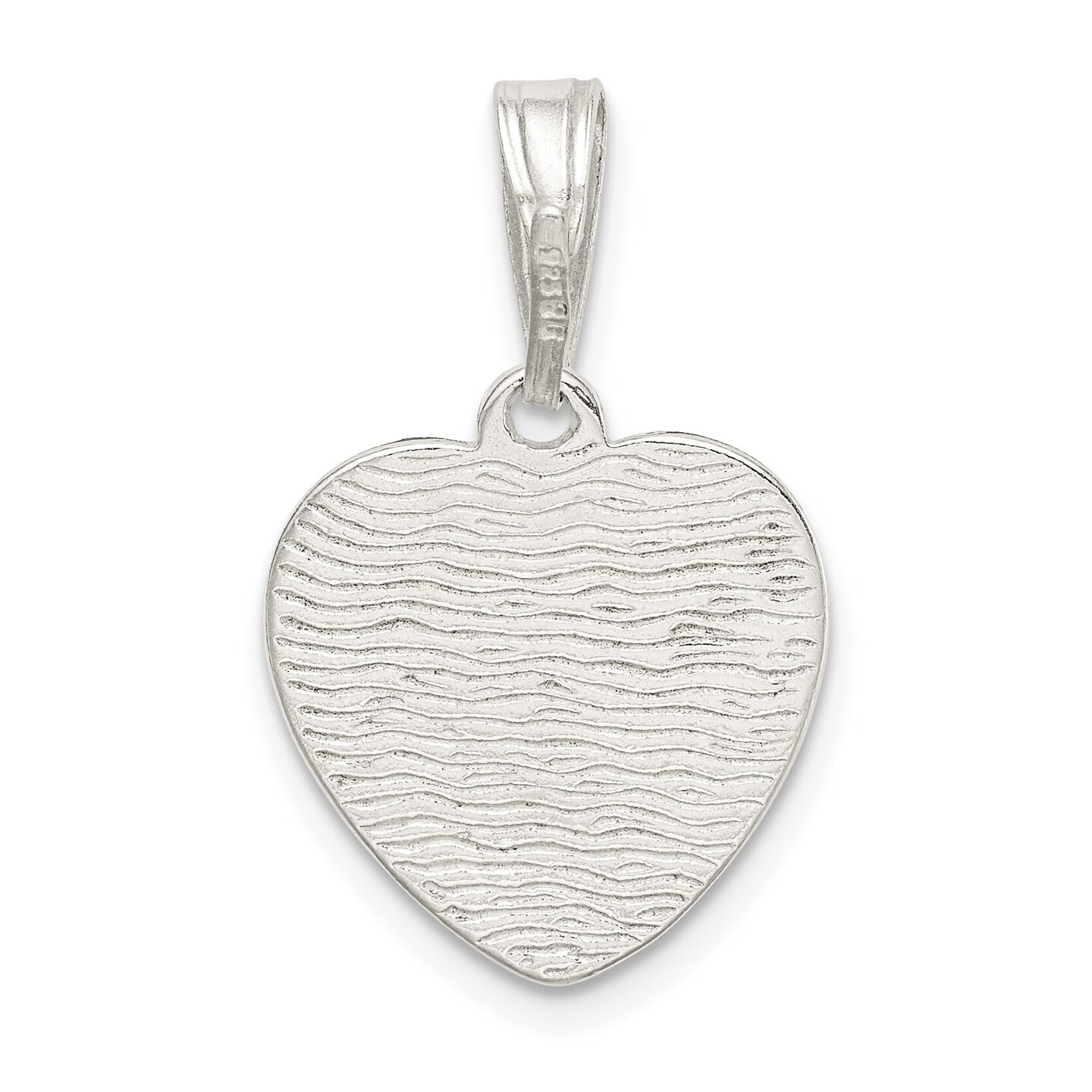 Sterling Silver Heart Charm &#x26; 18&#x22; Chain Jewerly 24.6mm x 15mm