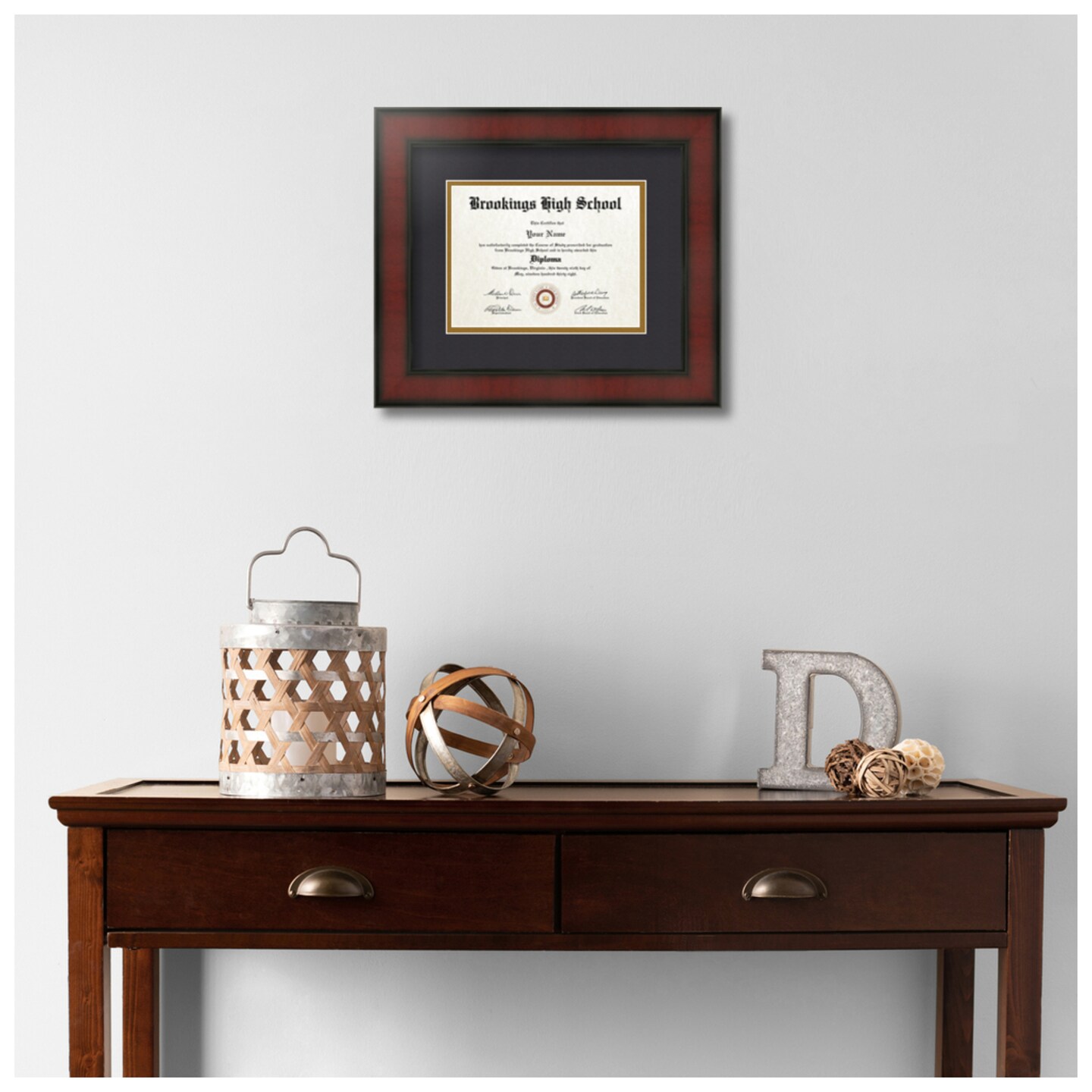 ArtToFrames 6x8 inch Diploma Frame - Framed with Black and Gold Mats, Comes with Regular Glass and Sawtooth Hanger for Wall Hanging (D-6x8)