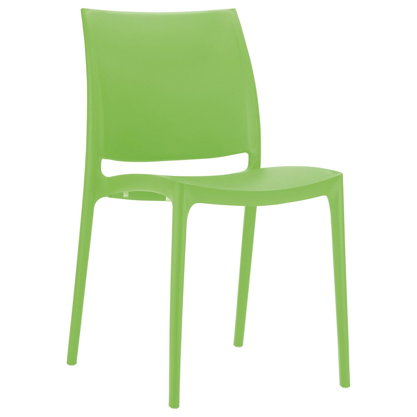 Luxury Commercial Living 32&#x22; Green Outdoor Patio Solid Dining Chair