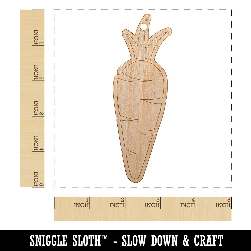 Carrot Vegetable Unfinished Craft Wood Holiday Christmas Tree DIY Pre-Drilled Ornament