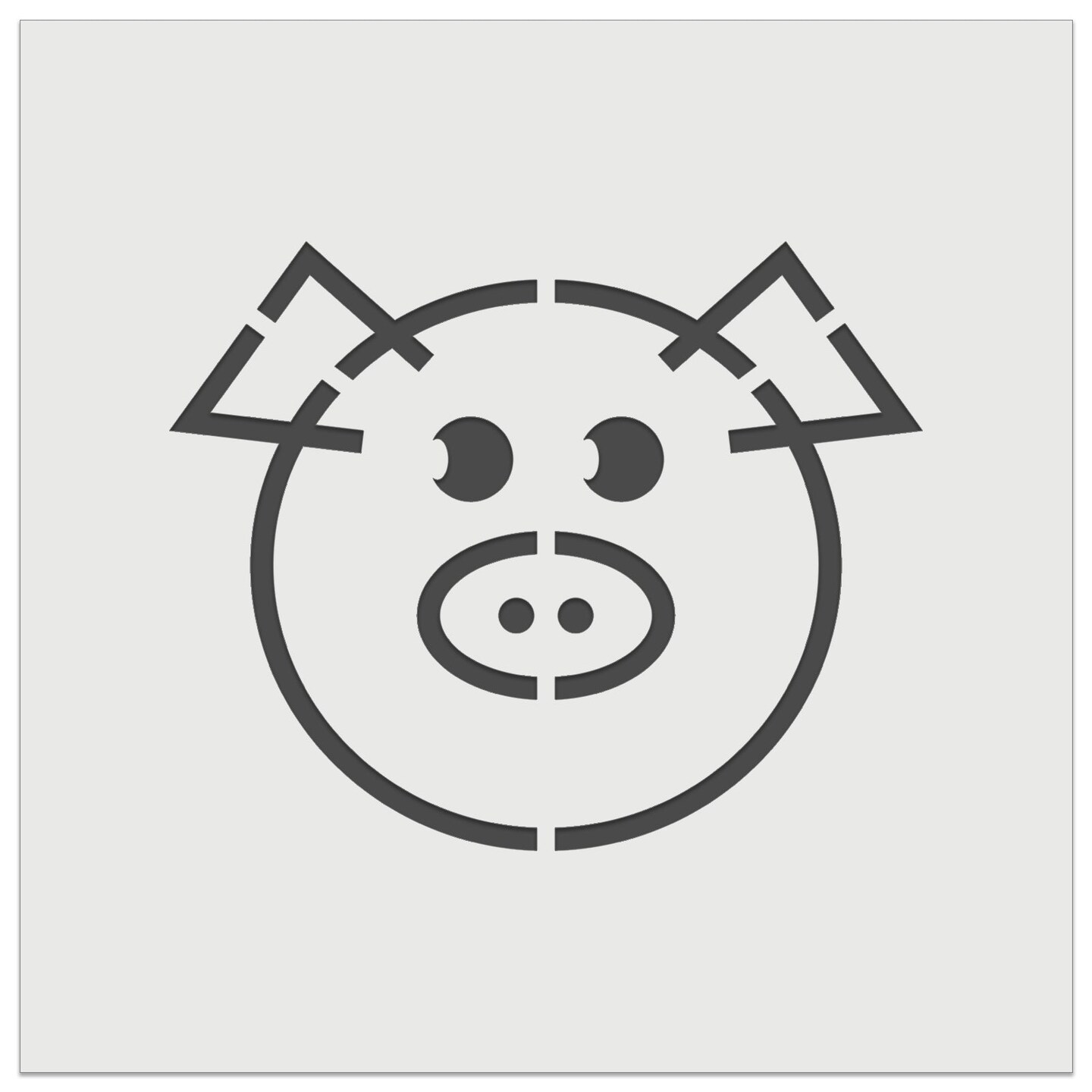 Cute Pig Face Wall Cookie DIY Craft Reusable Stencil
