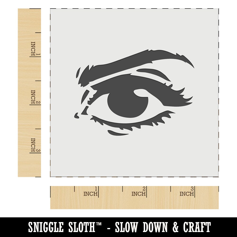 Woman&#x27;s Right Eye with Eyebrow Mascara and Eye Shadow Wall Cookie DIY Craft Reusable Stencil