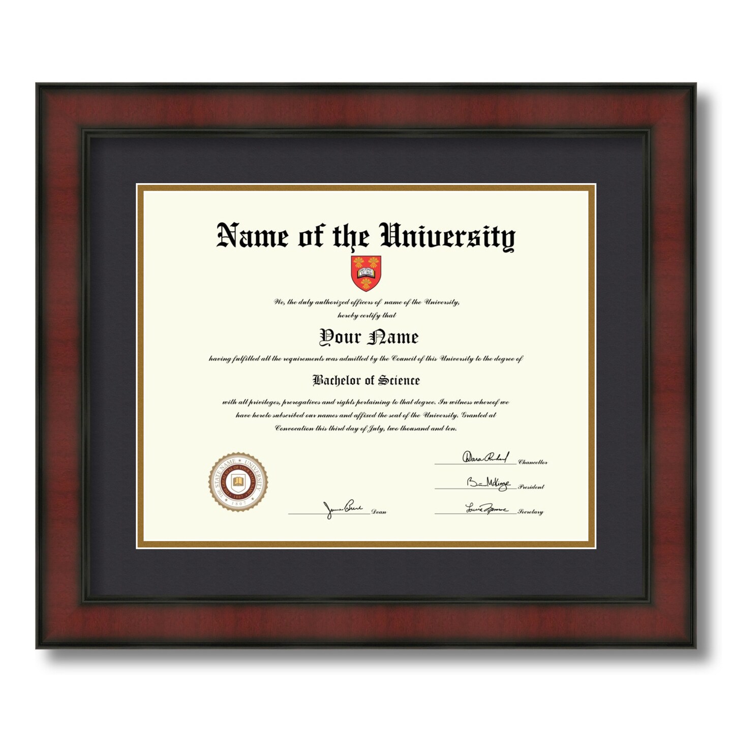 ArtToFrames 11x14 inch Diploma Frame - Framed with Black and Gold Mats, Comes with Regular Glass and Sawtooth Hanger for Wall Hanging (D-11x14)