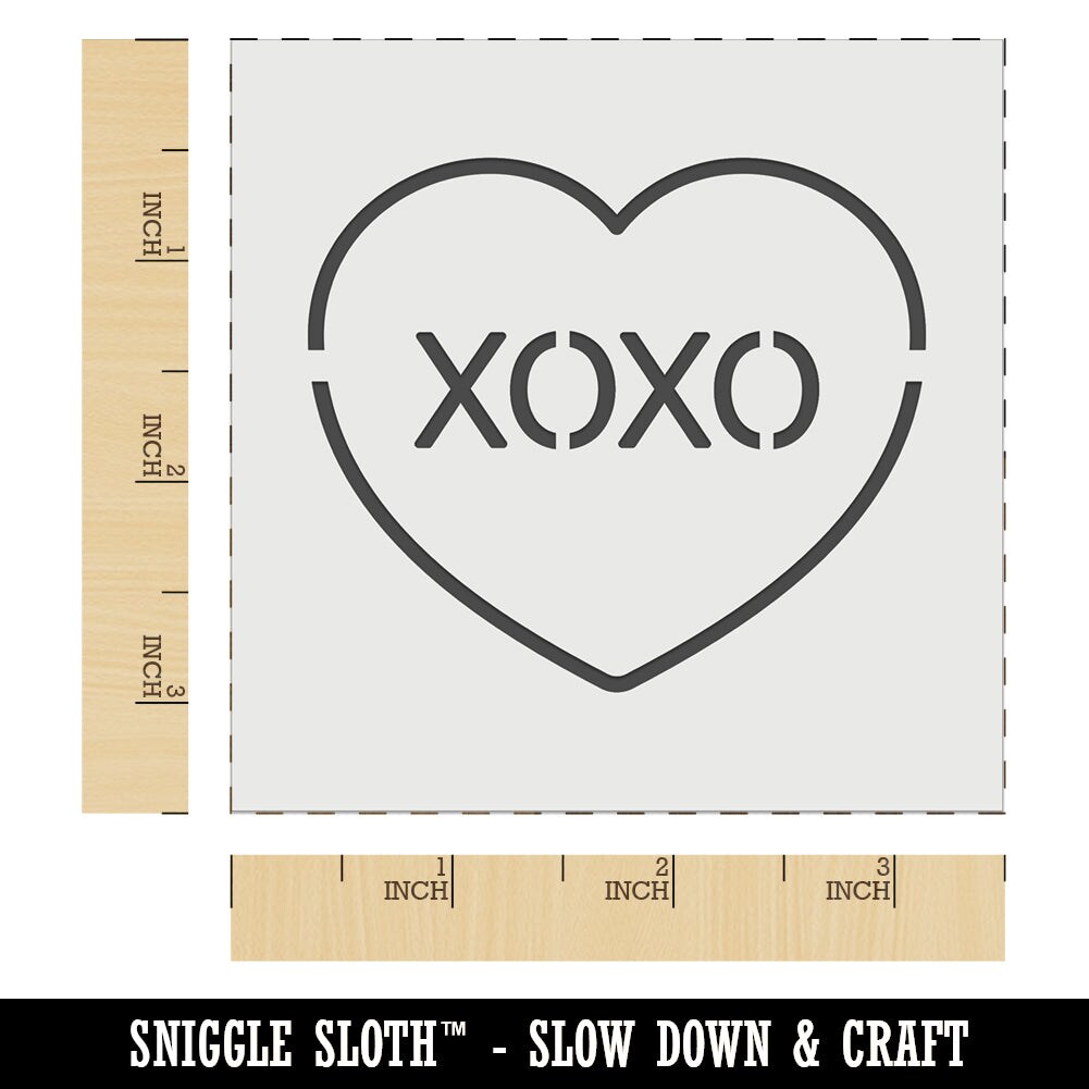 XOXO Conversation Heart Love Valentine&#x27;s Day Wall Cookie DIY Craft Reusable Stencil