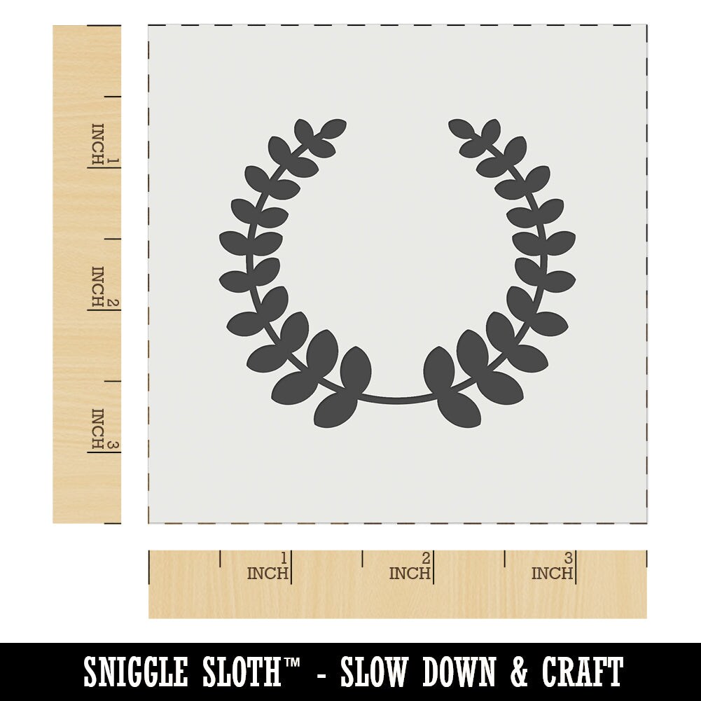 Rounded Laurel Wreath Silhouette Wall Cookie DIY Craft Reusable Stencil