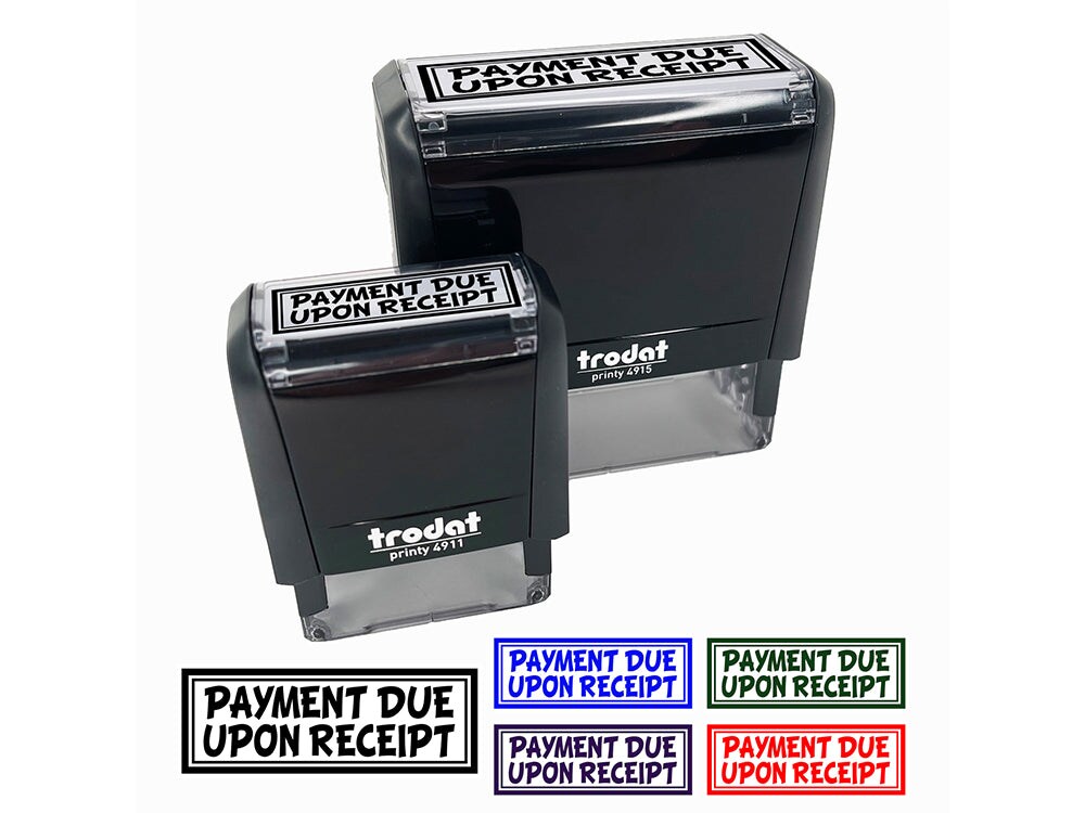 Payment Due Upon Receipt Double Border Self-Inking Rubber Stamp Ink Stamper for Business Office