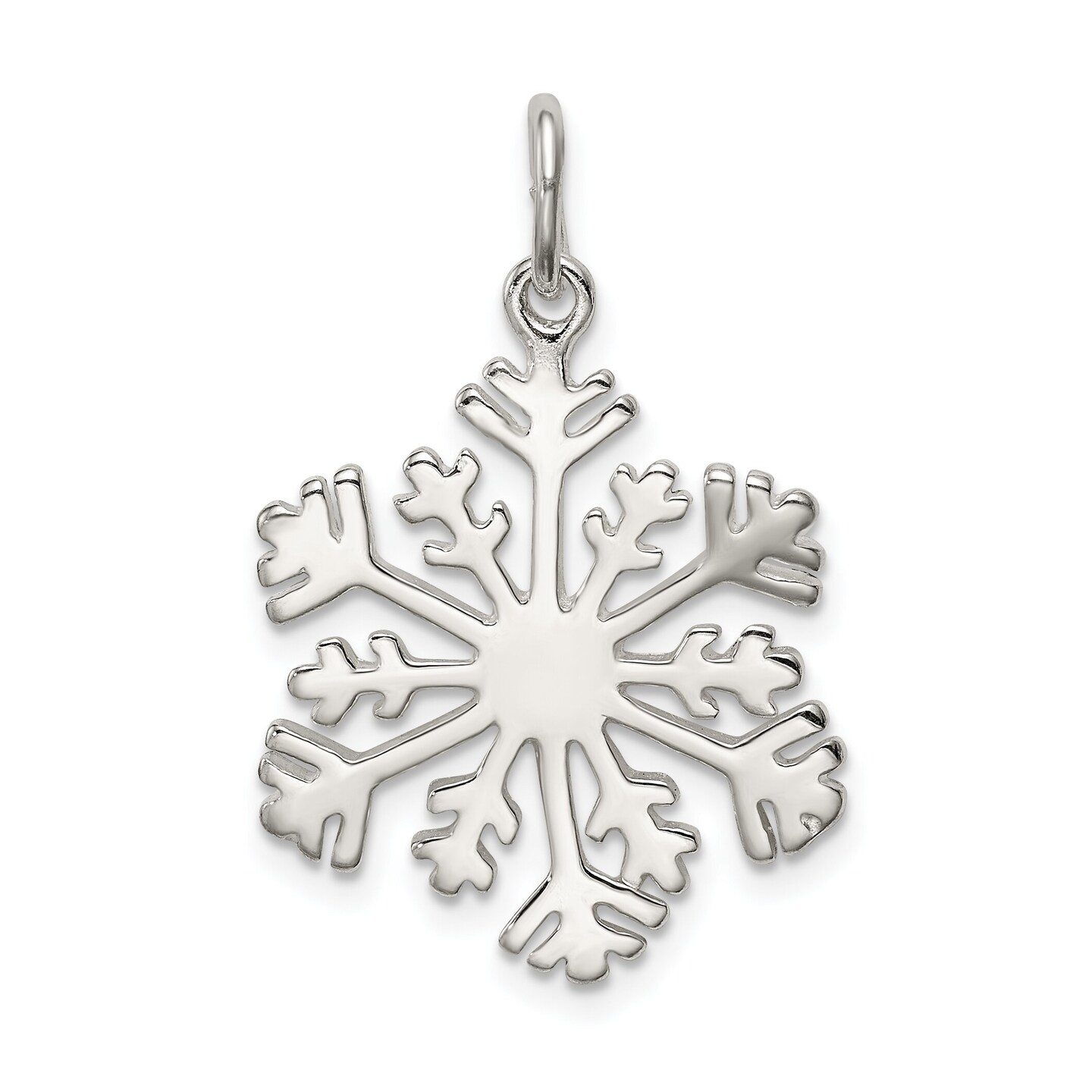 Sterling Silver Snowflake Charm Winter Pendant Jewelry 31mm x 21mm