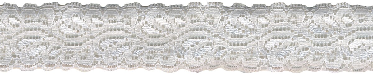 Simplicity Stretch Galloon Lace 1-1/4X12yd-White