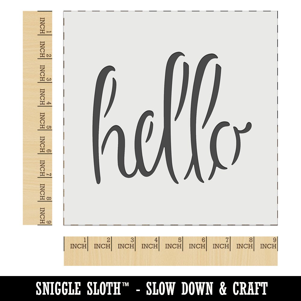 Hello Script Wall Cookie DIY Craft Reusable Stencil Michaels
