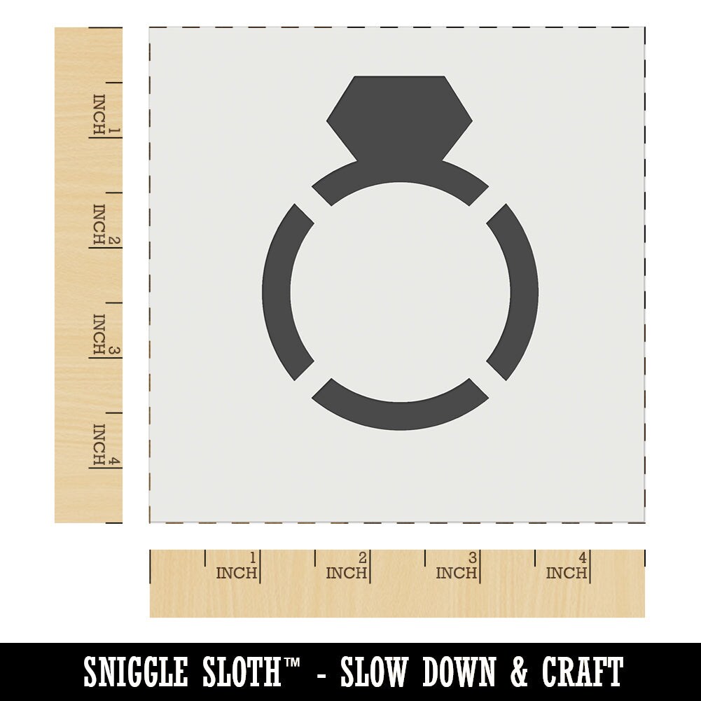 Diamond Ring Wedding Engagement Solid Wall Cookie DIY Craft Reusable Stencil