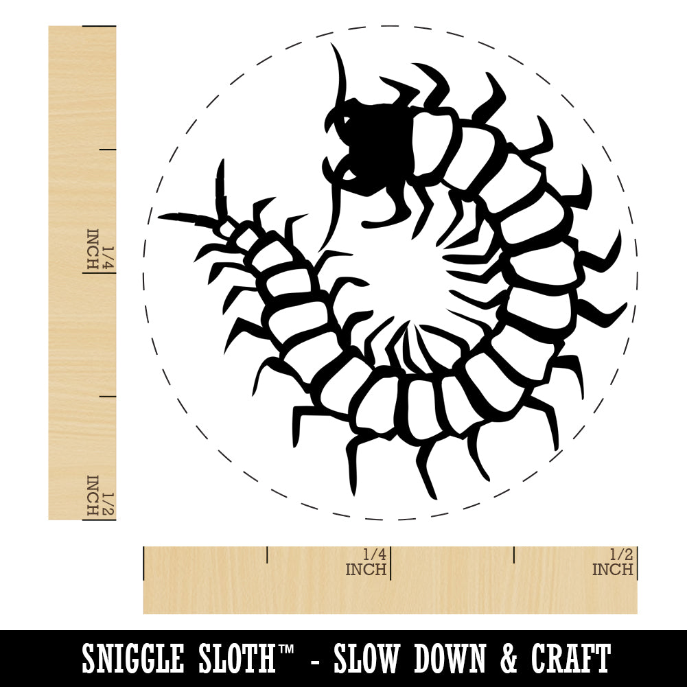 Creepy Crawly Centipede Self-Inking Rubber Stamp for Stamping Crafting Planners