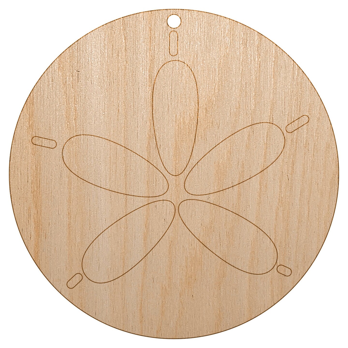 Sand Dollar Sea Urchin Ocean Beach Outline Unfinished Craft Wood Holiday Christmas Tree DIY Pre-Drilled Ornament