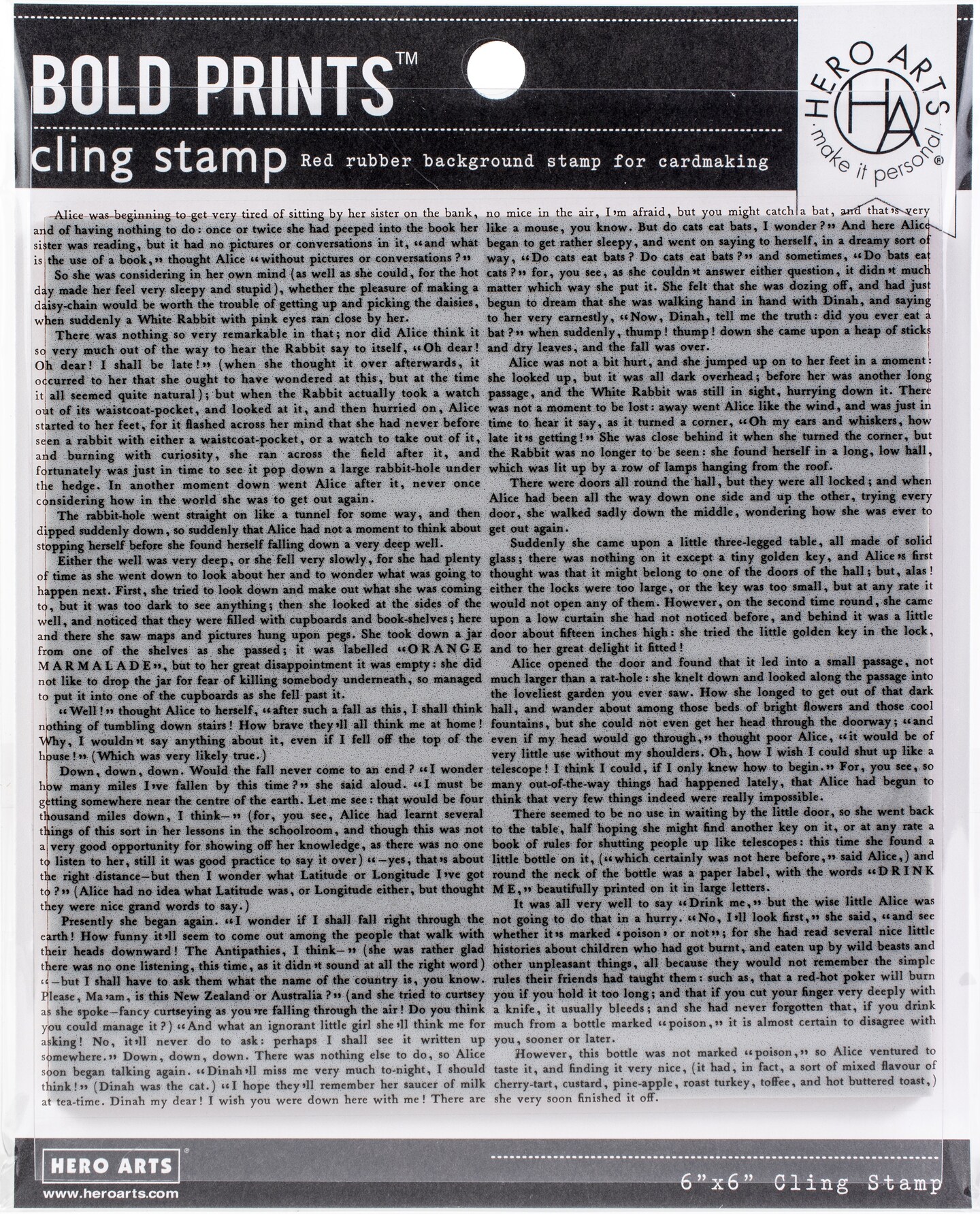 Hero Arts Cling Stamp 6&#x22;X6&#x22;-Novel Prose Bold Prints