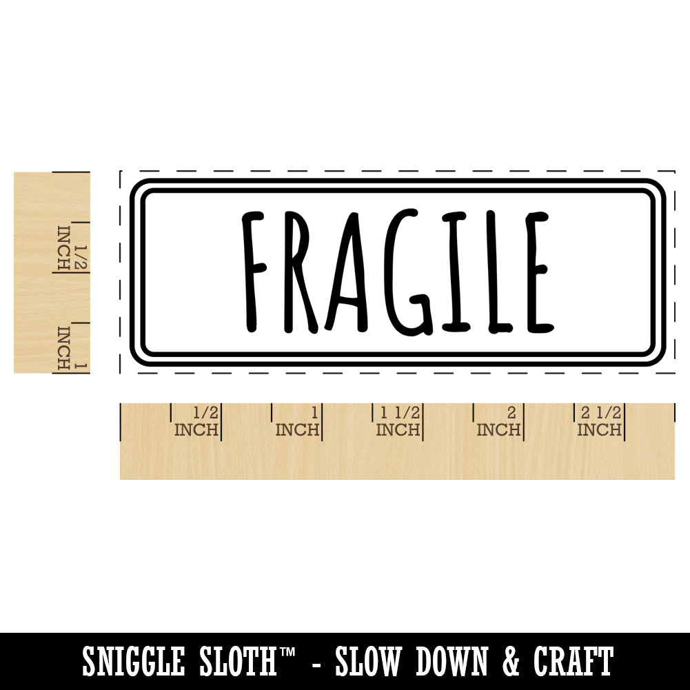 Fragile Shipment Label Box Package SelfInking Rubber Stamp Ink Stamper