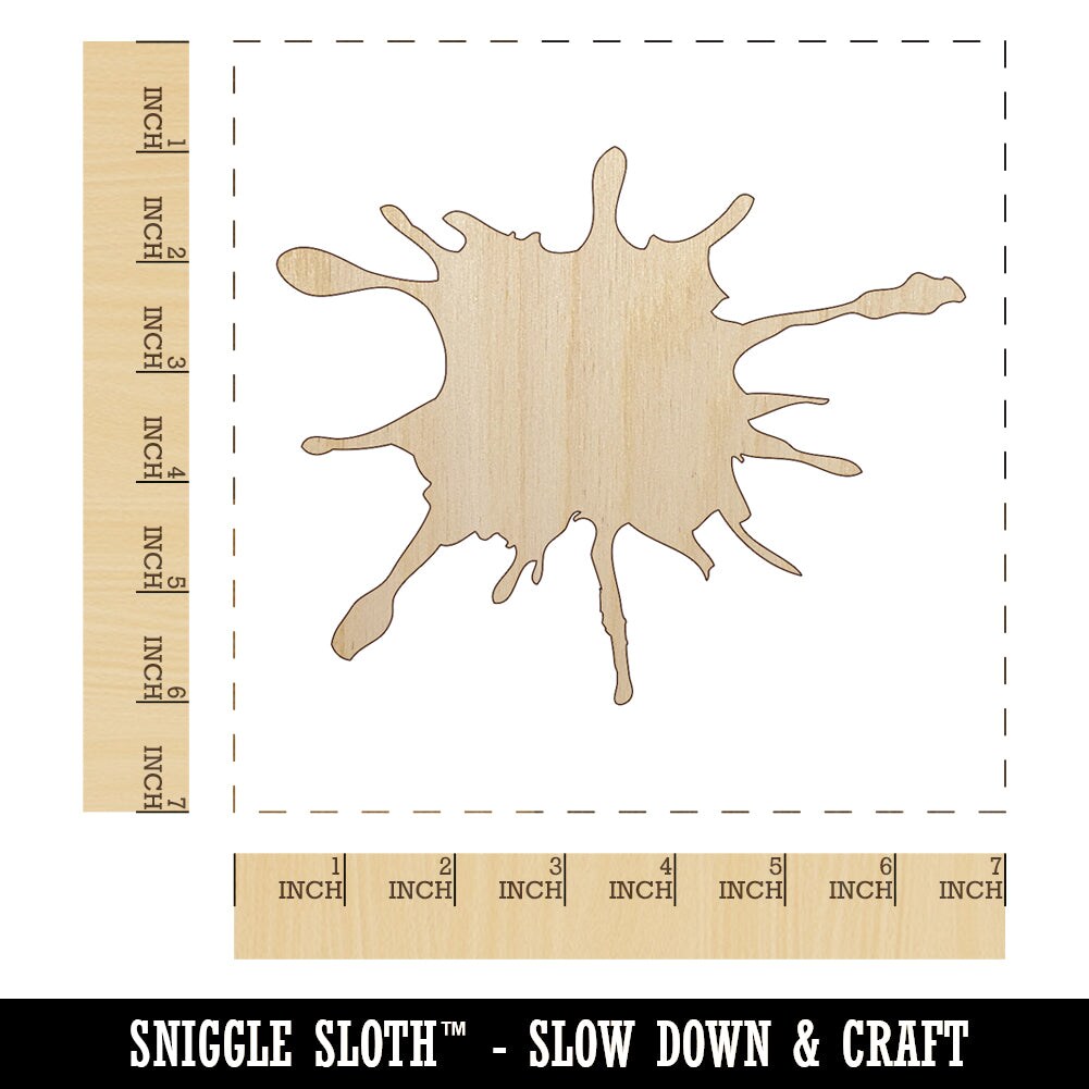 Ink Splatter Unfinished Wood Shape Piece Cutout for DIY Craft Projects