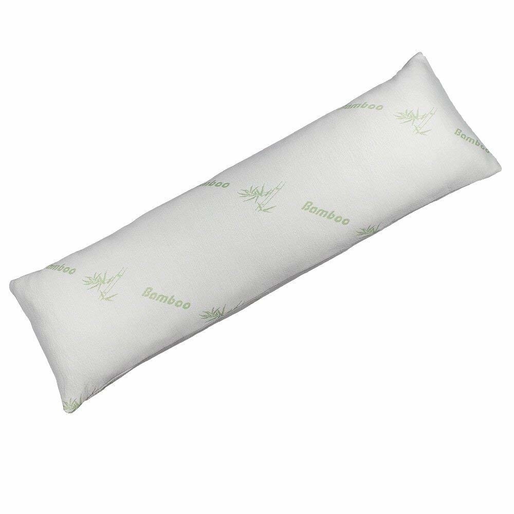 Lavish Home Memory Foam Body Pillow with Bamboo Fiber Cover- Antibacterial Mildew Proof for Side Stomach Back Sleepers and Pregnant