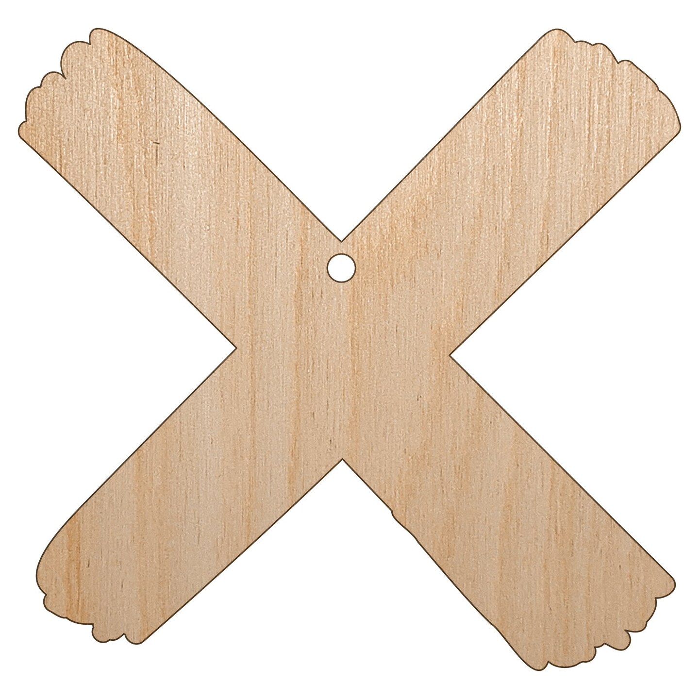X Marks the Spot Treasure Map Unfinished Craft Wood Holiday Christmas Tree DIY Pre-Drilled Ornament