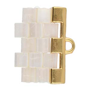 Soros III, Tila Bead End 24K Gold Plate, 2 pieces