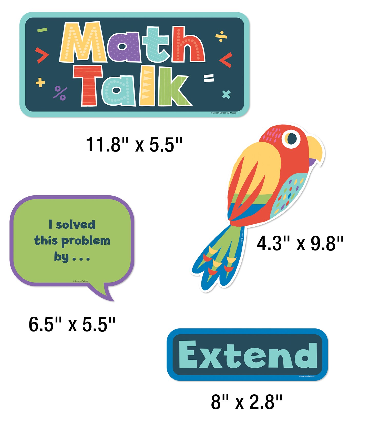 Carson Dellosa Education Math Talk Mini Bulletin Board Set