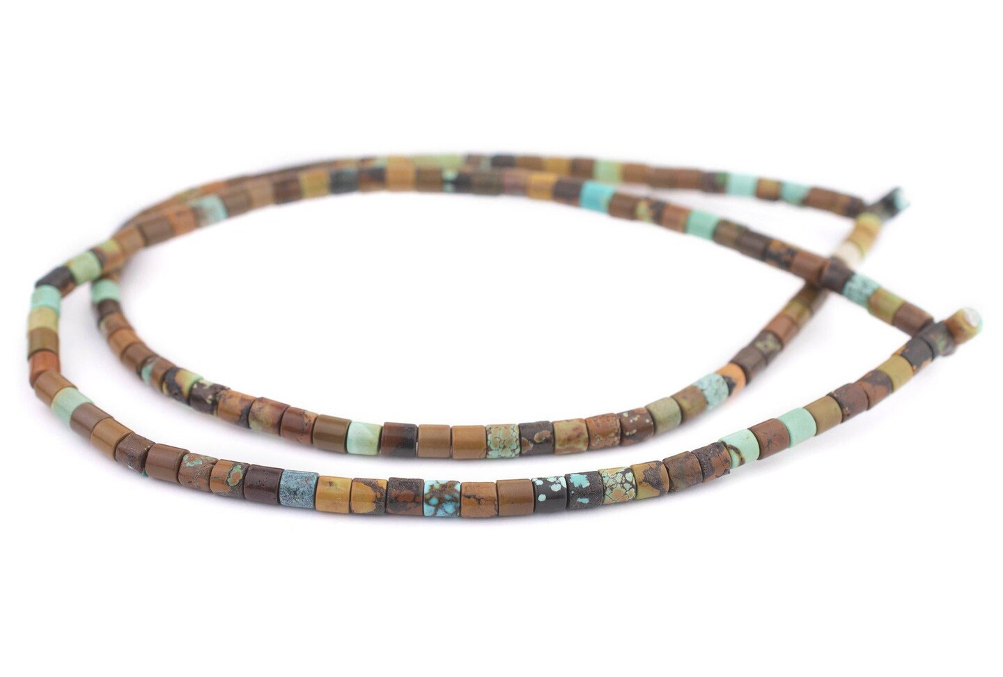 TheBeadChest Green Cylindrical Turquoise Beads 6mm Cylinder Gemstone 16 Inch Strand