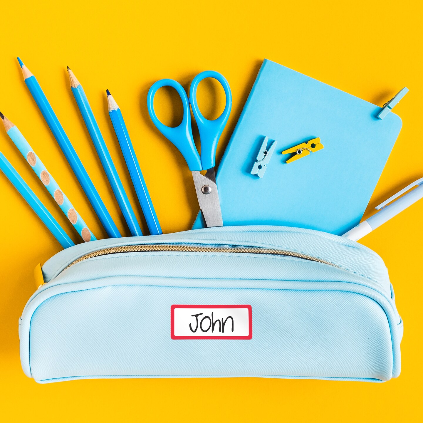 Avery No-Iron Fabric Name Labels, Rainbow Borders Preprinted Designs, Handwrite-Only, 24 Preprinted Labels (40706)