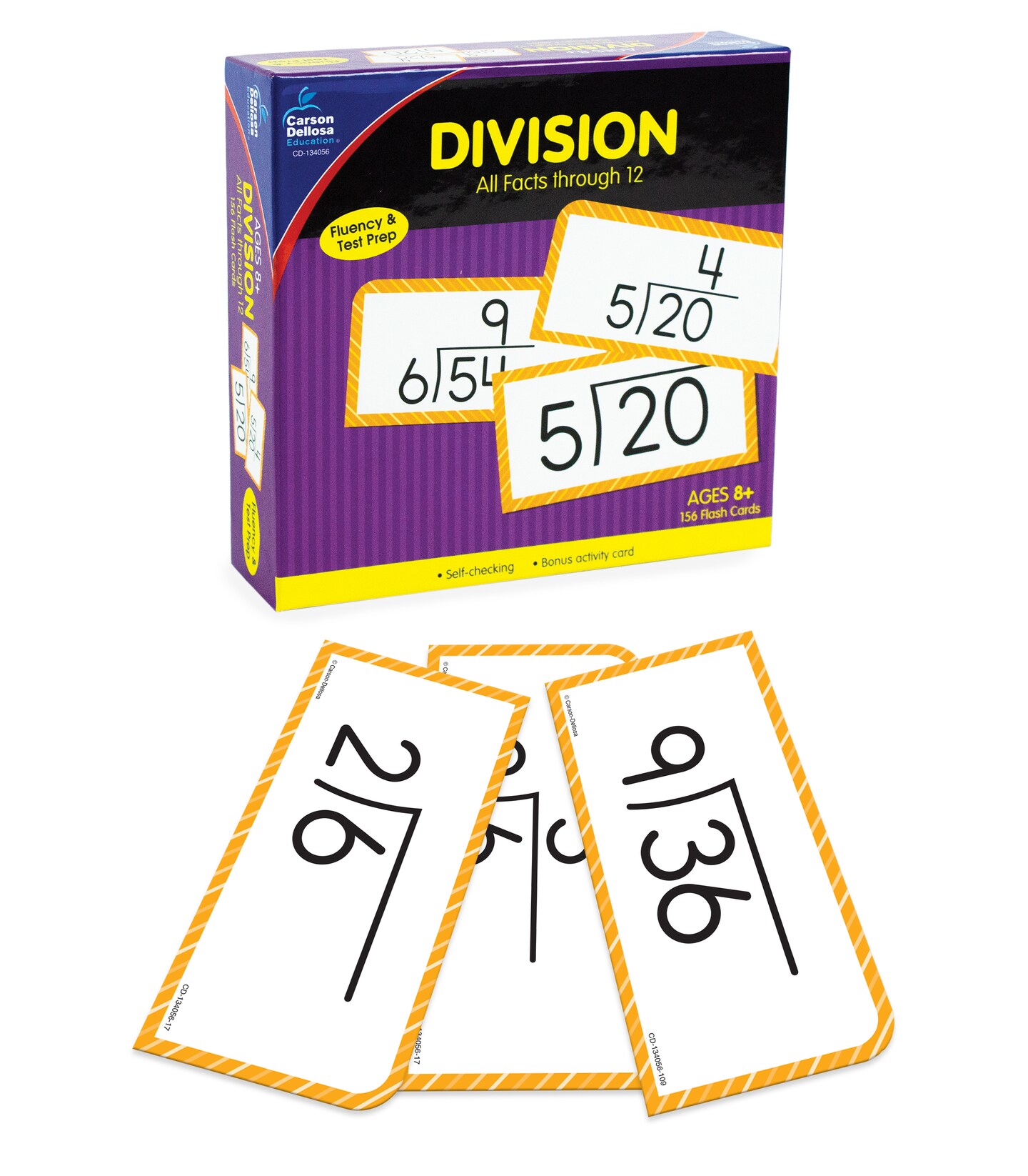 Carson Dellosa Division Flash Cards, Division Flash Cards for 3rd Grade, 4th Grade, 5th Grade and 6th Grade, Math Flash Cards for Kids 8+, Division Math Games for Kids