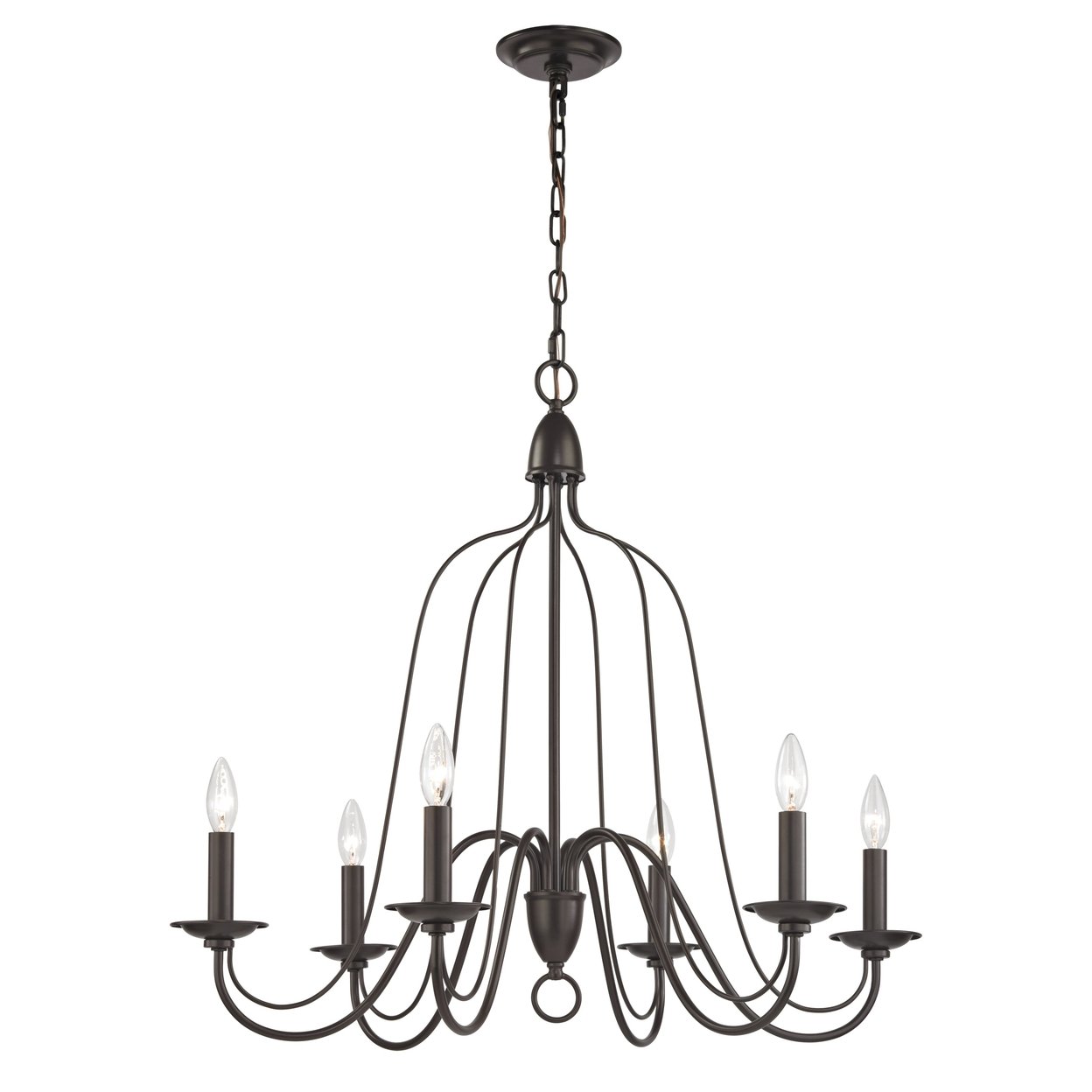 Monroe 30 Wide 6-Light Chandelier - Oil Rubbed Bronze
