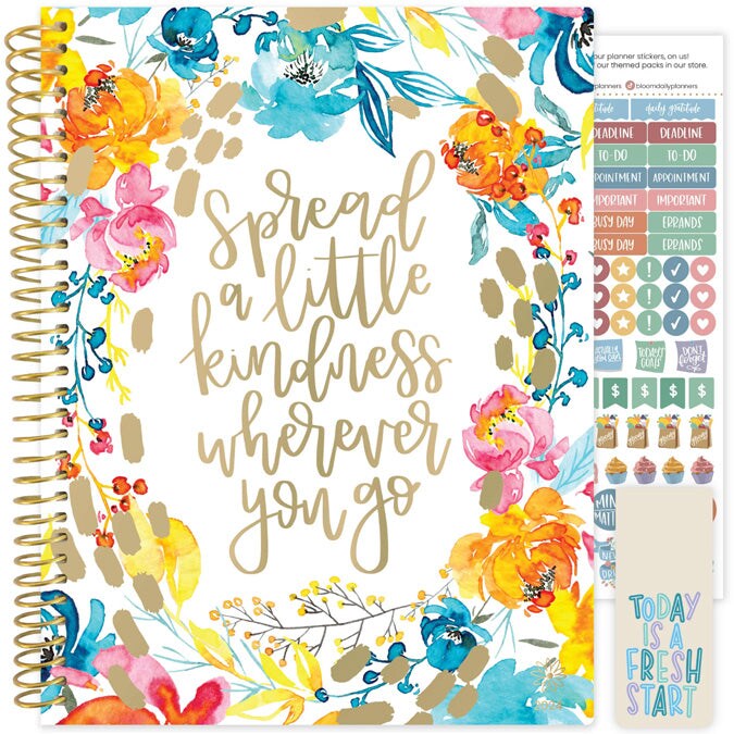 bloom daily planners 2024 Soft Cover Planner, 8.5&#x22; x 11&#x22;, Spread Kindness