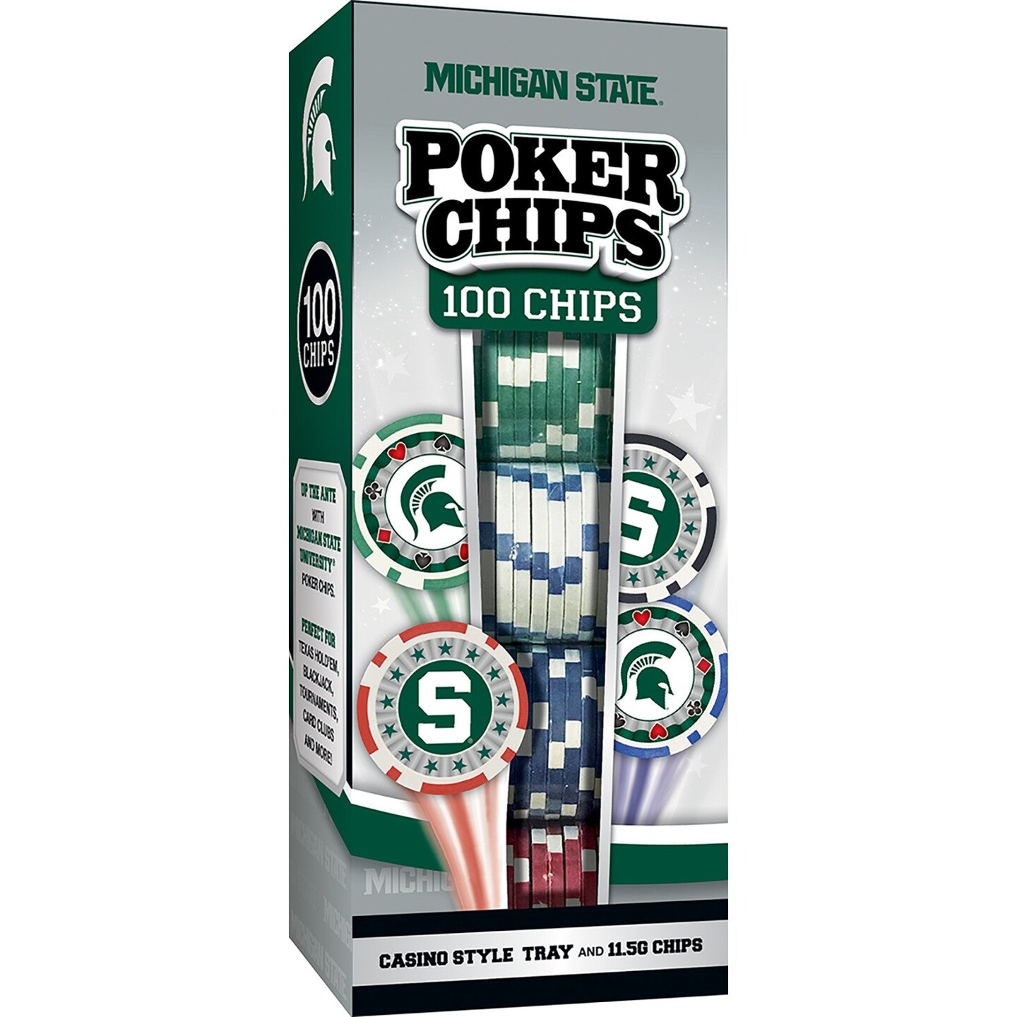 MasterPieces Michigan State Spartans 100 Piece Poker Chips