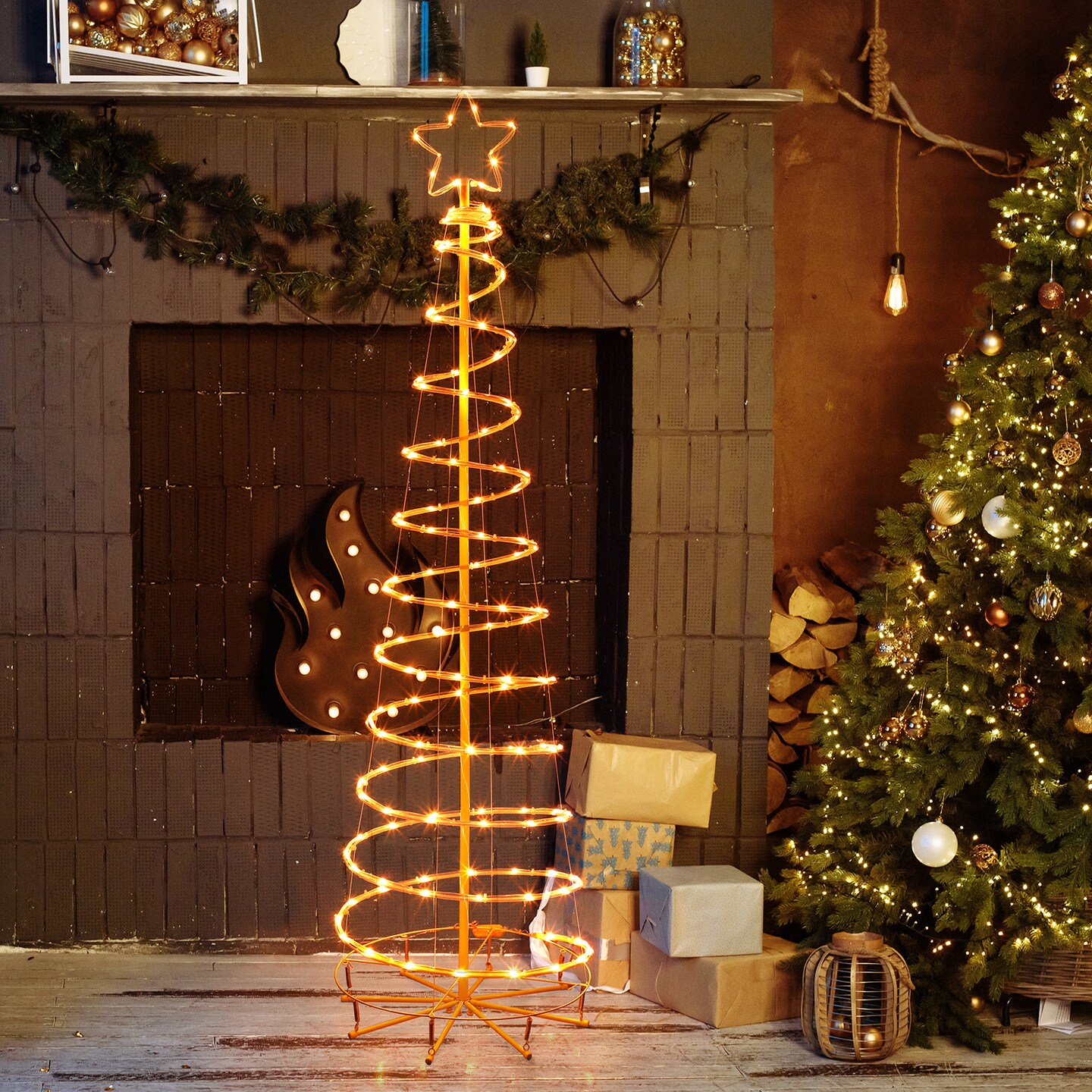 16 Modes Spiral Lighted Christmas Tree Outdoor Yard Decorations