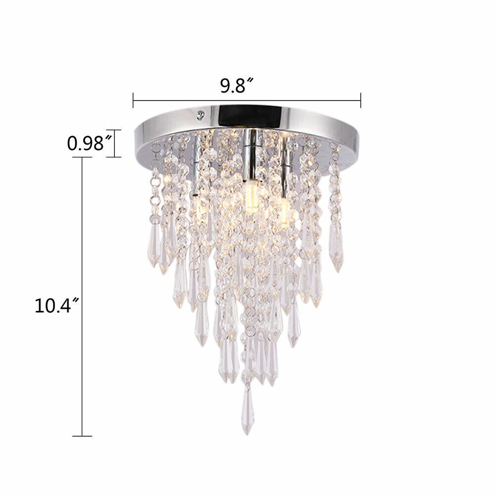 Kitcheniva Modern Crystal Flush Mount Pendant Lamp Chandelier