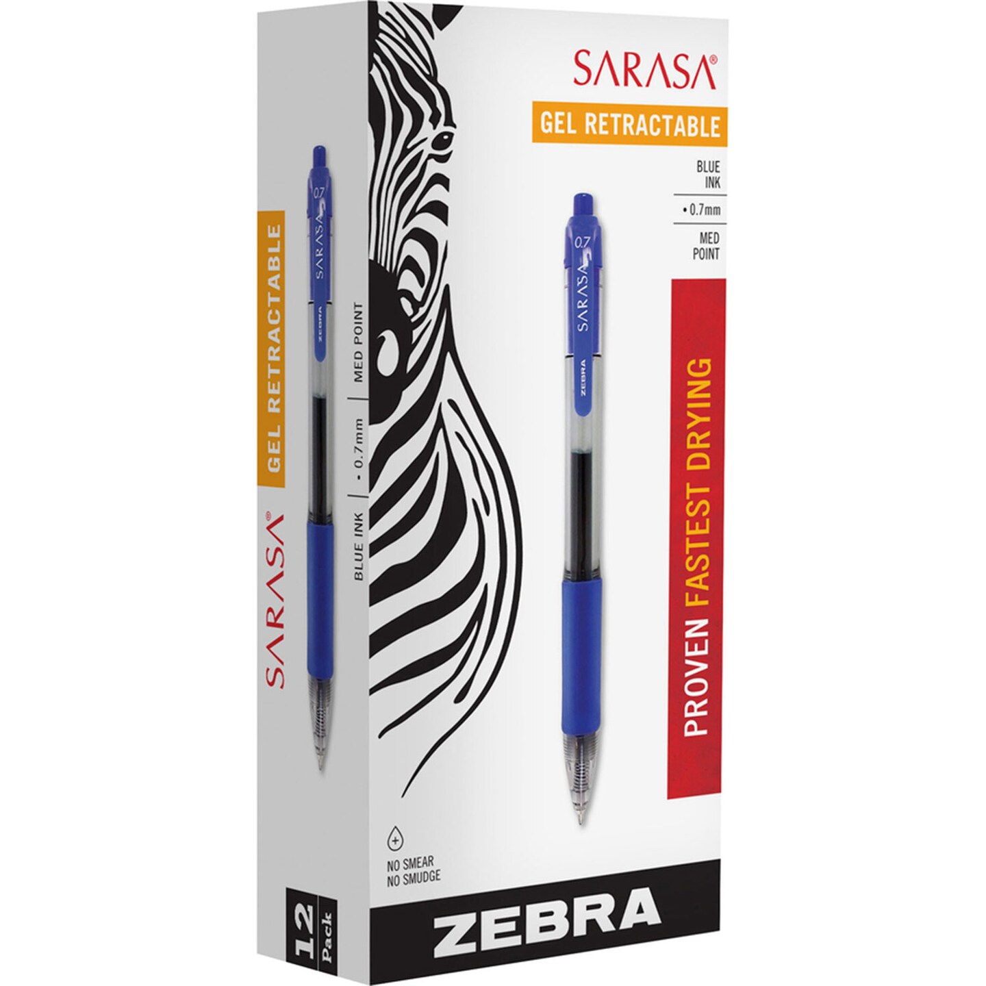 Zebra Pen Sarasa Dry Gel X20 Retractable Gel Pen, Medium 0.7mm
