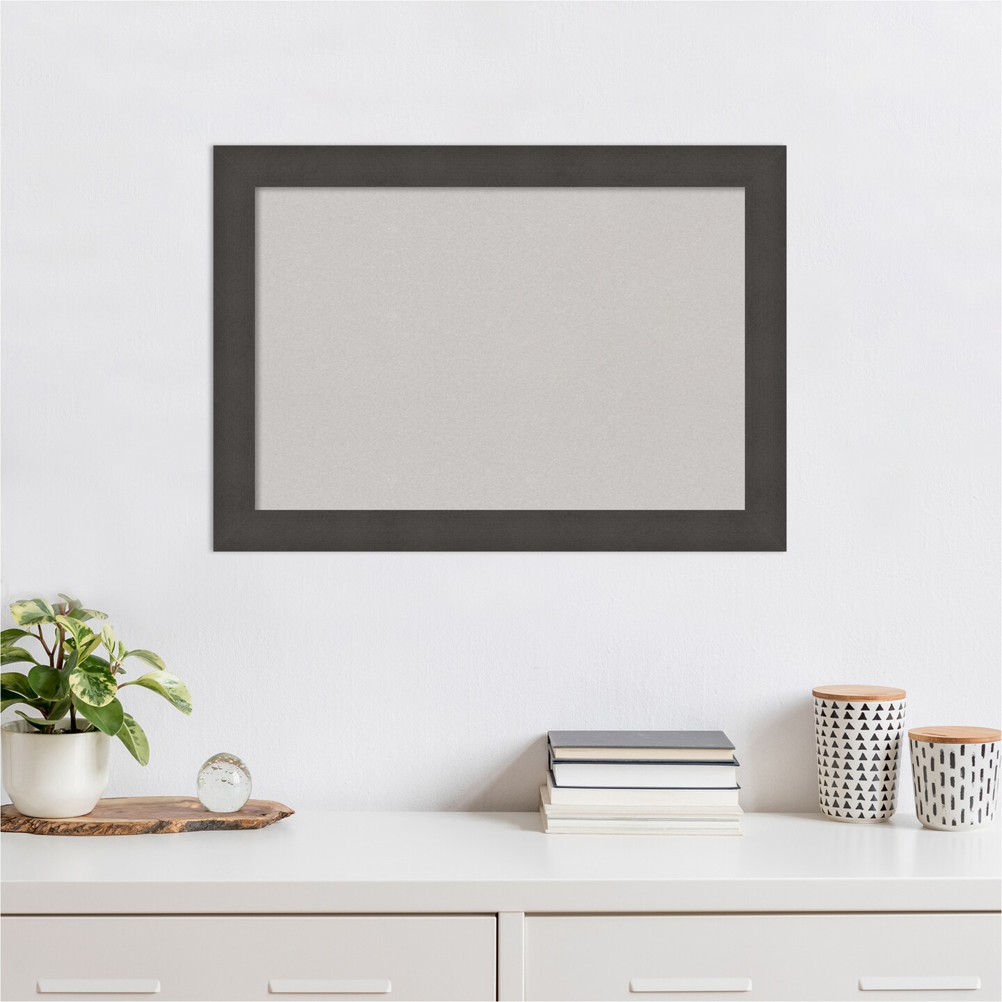 Blaine Narrow Framed Corkboard, Grey Cork