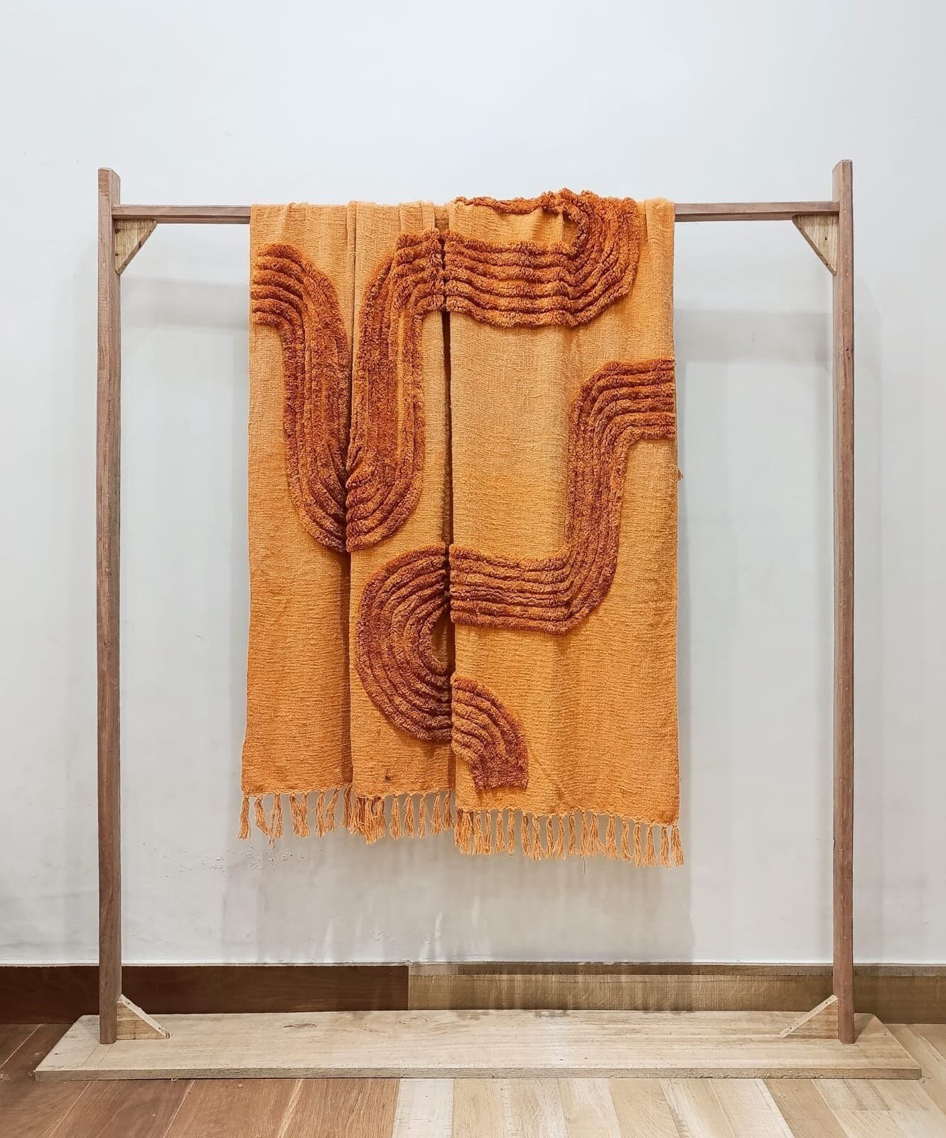 Tufted Waves Throws Blanket | Boho Sofa throw | cotton throw for bedroom| Minimalist throws| Throws