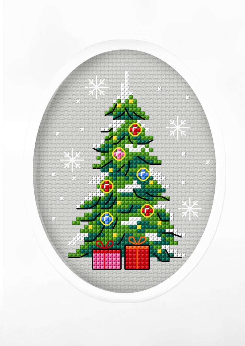 Complete counted cross stitch kit - greetings card &#x22;Christmas tree&#x22; 6284